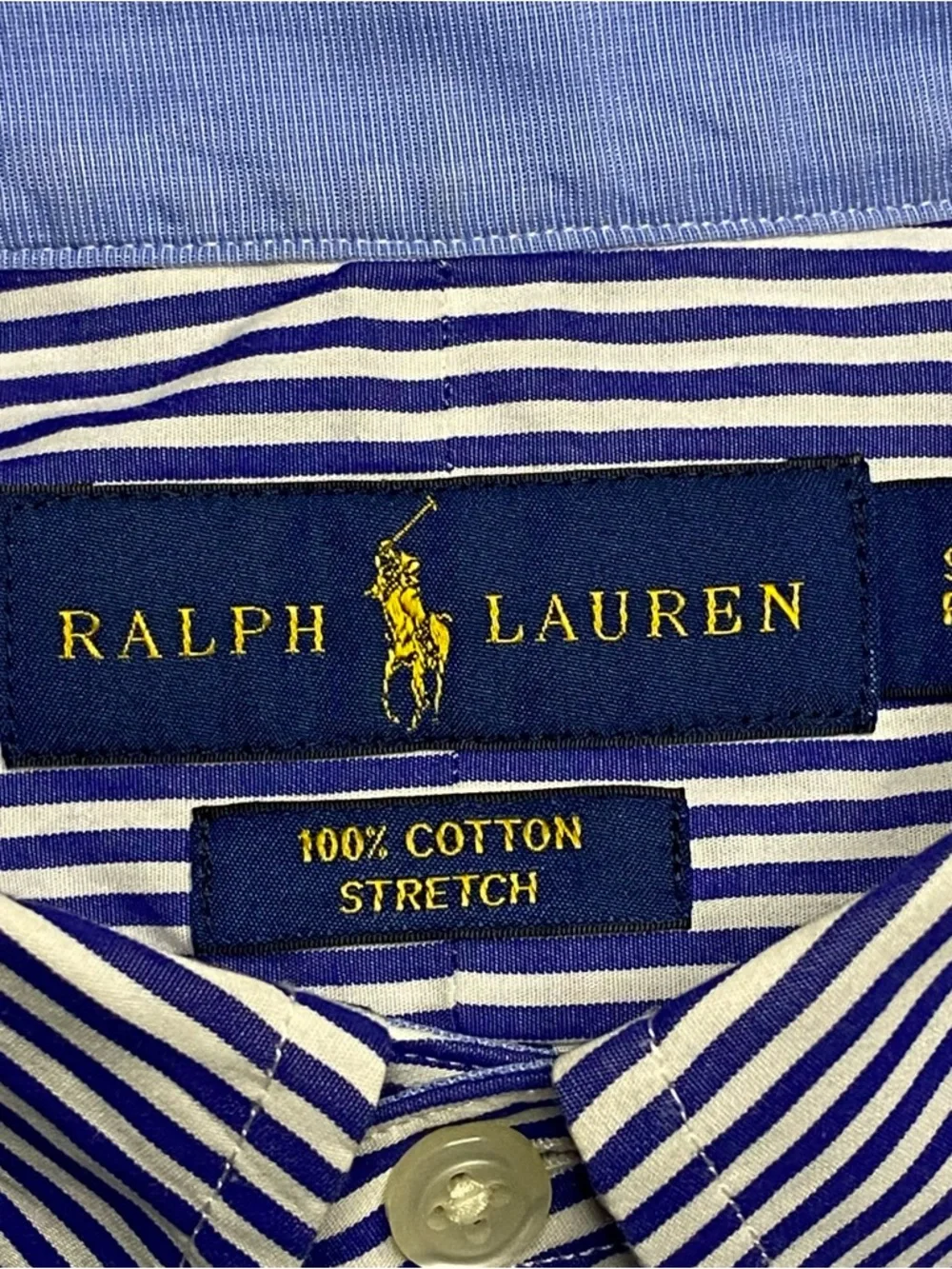 Ralph Lauren Striped Button Down Shirt Men Small Blue White Long Sleeve Preppy - Picture 2 of 10